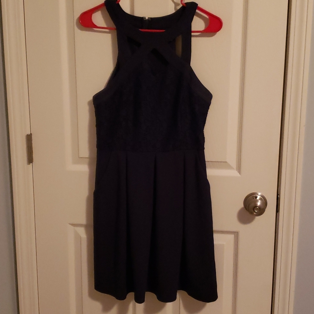 Junior's Navy Skater Dress